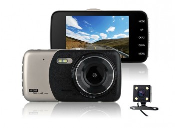 Gece Görüşlü Full HD Araç İçi Kamera Park Sensörü 4 İnç 1080P 