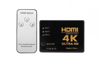 4K Ultra HD IR Alıcılı Kumandalı HDMI Çoklayıcı - 3 in 1 Switch