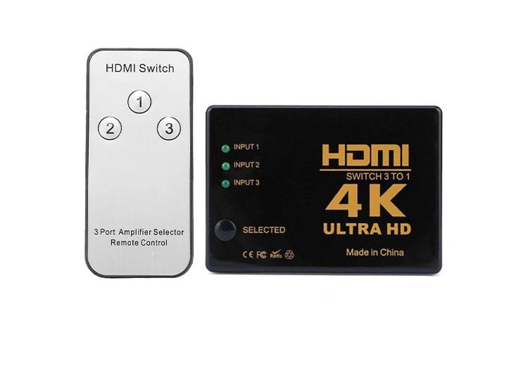 4K Ultra HD IR Alıcılı Kumandalı HDMI Çoklayıcı - 3 in 1 Switch